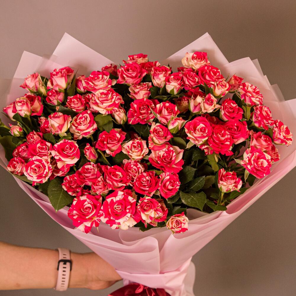 buchet 25 trandafiri bicolori